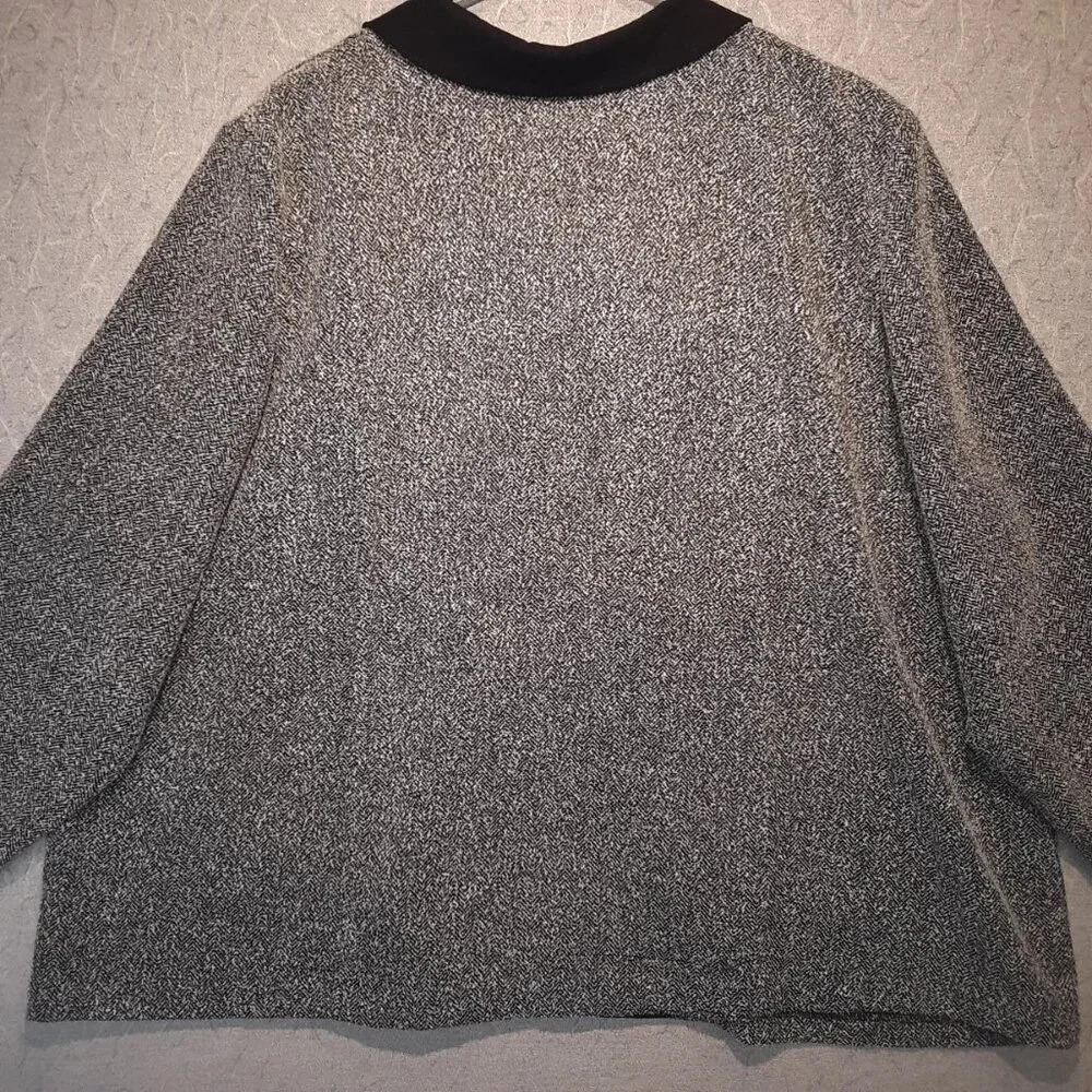 Women's Gray & Black Herringbone Jacket Size 26 - Picture 7 of 7